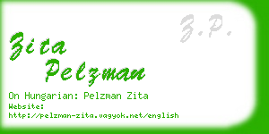 zita pelzman business card